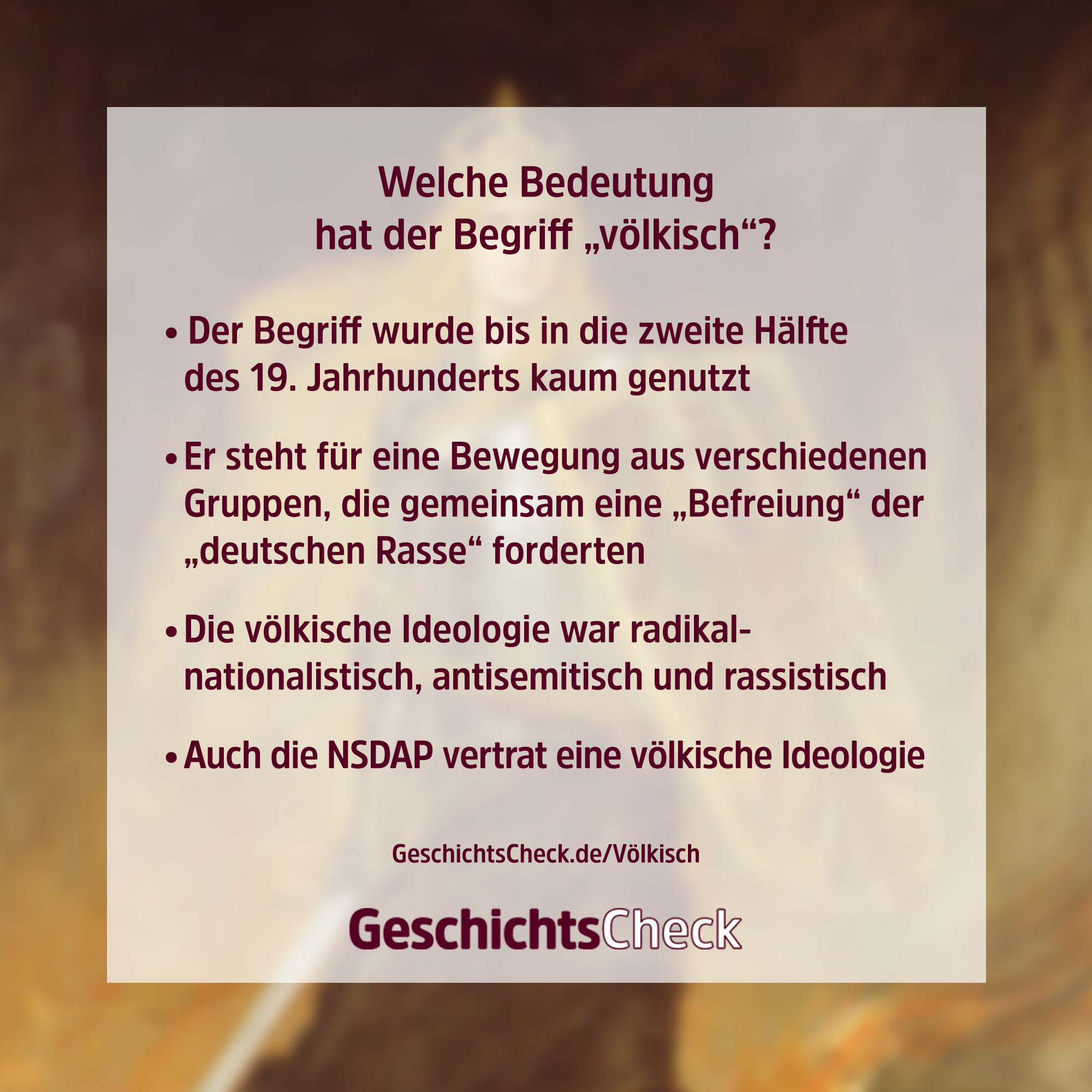 Welche Bedeutung hat der Begriff „Völkisch“? - GeschichtsCheck